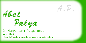 abel palya business card